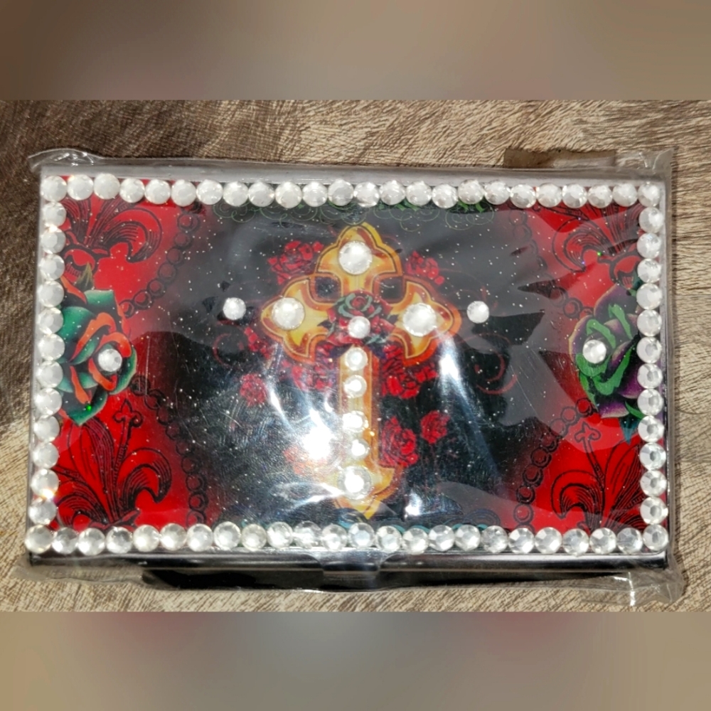 Cross and Rhinstone Card Case